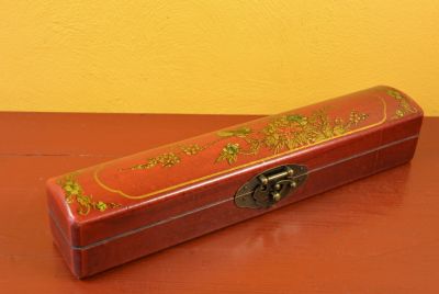Pequeña caja de madera de China Rojo Aves
