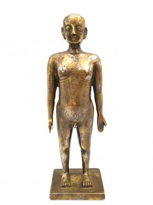 Pequeña estatua de acupuntura china en bronce - Niño