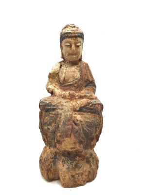 Pequeña Estatua de Madera - Buda en posición de loto