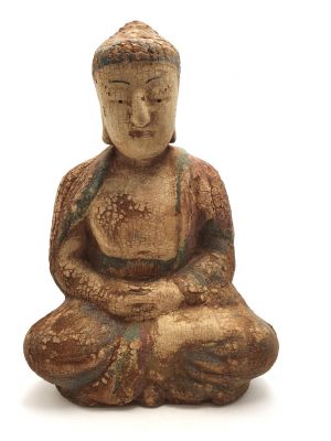 Pequeña Estatua de Madera Pequeño Buda