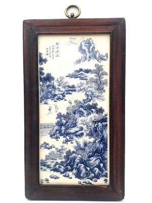 Pequeño Panel de Madera y Porcelana - el jardin chino