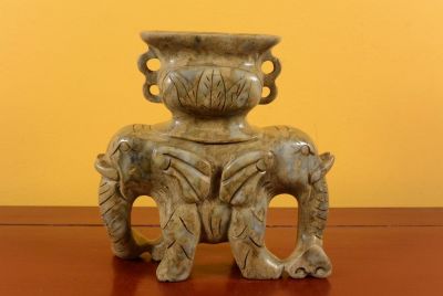 Estatua de jade - Doble elefante