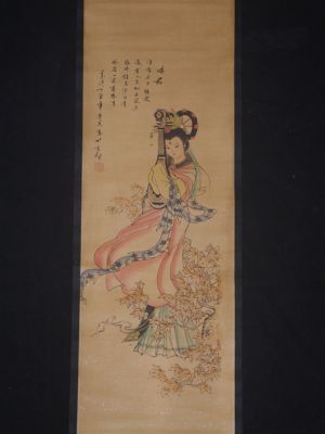 Pintura China Kakemono Dama de la corte 4