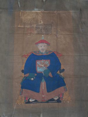Pintura grande de un dignatario chino (alrededor de 70 años) - Hombre