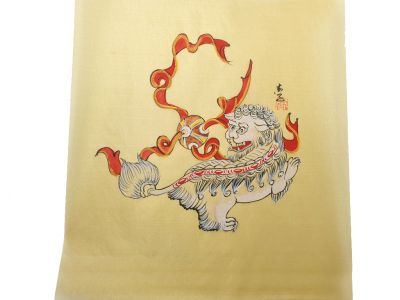 Pinturas Chinasen seda para enmarcar - Leones de Fu