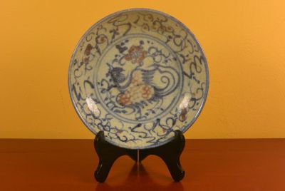 Plato de porcelana china Fénix
