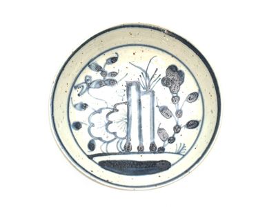 Plato pequeño de porcelana china 10cm - El jardín chino - flores