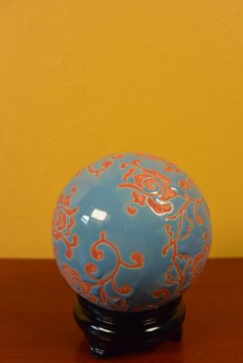 Porcelana Bola China Rojo y Azul