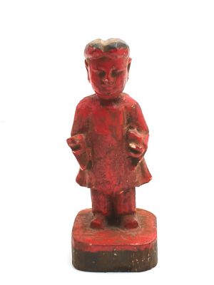 Reproducción antigua - Pequeña Estatua china - Roja