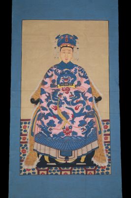 Retrato de antepasado chino muy grande - Majestuoso - Emperatriz - Rosa
